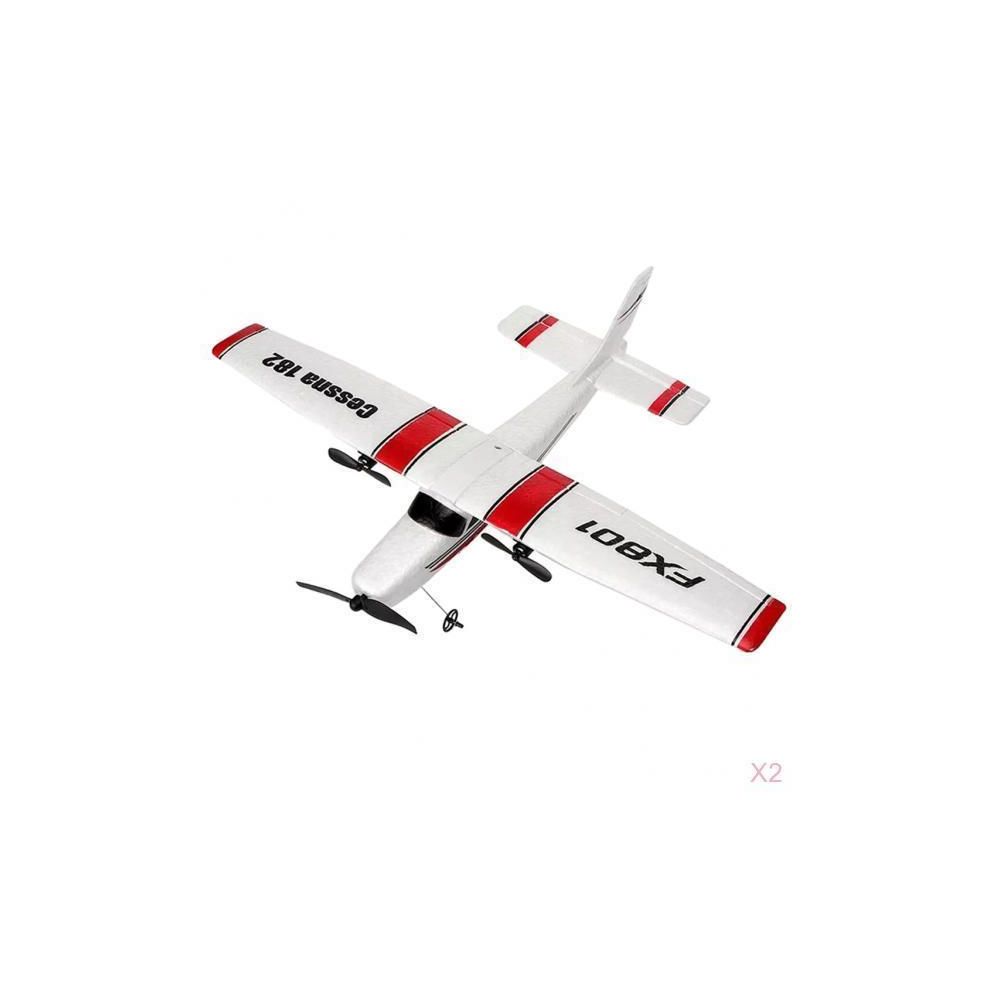 marque generique - 2x RC Avion Jouet 2.4Ghz Télécommande Planeur Aile Fixe Avion De Chasse - Avions RC