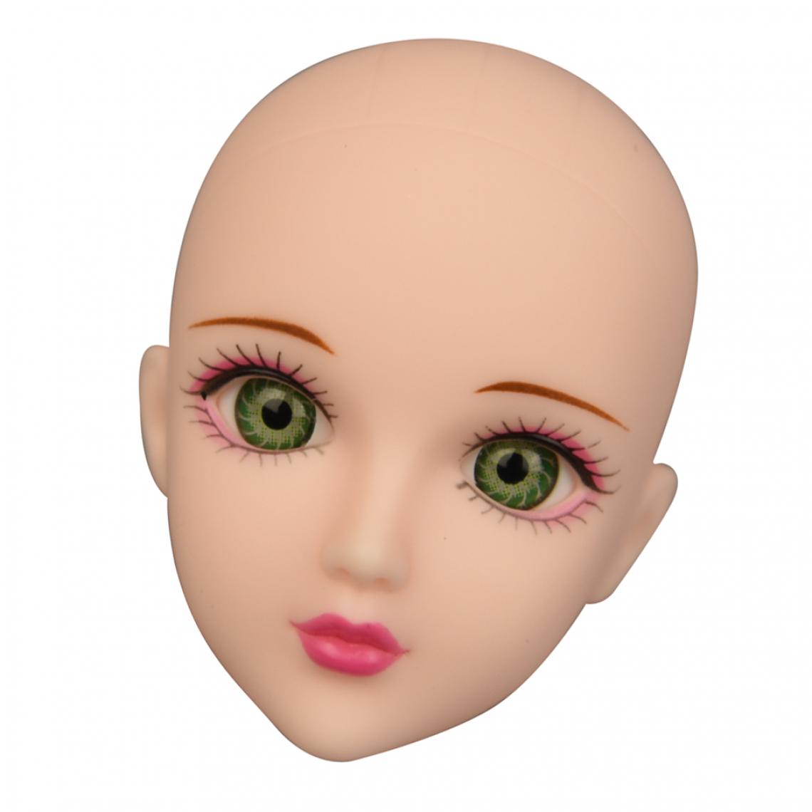 marque generique - 1/6 tête de poupée avec joint à rotule sculptée pour parties de corps de poupée BJD yeux bleus - Poupons