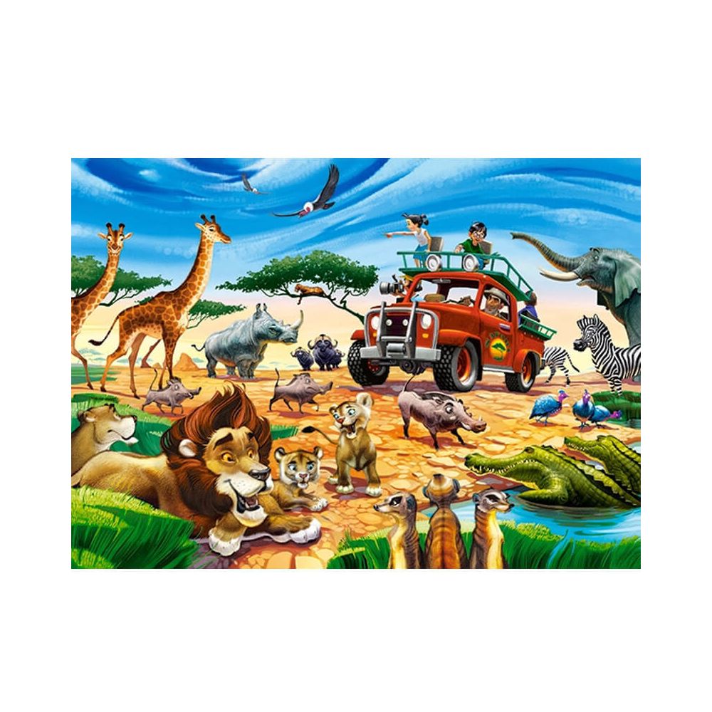 Castorland - Puzzle 180 pièces : Aventure en safari - Animaux