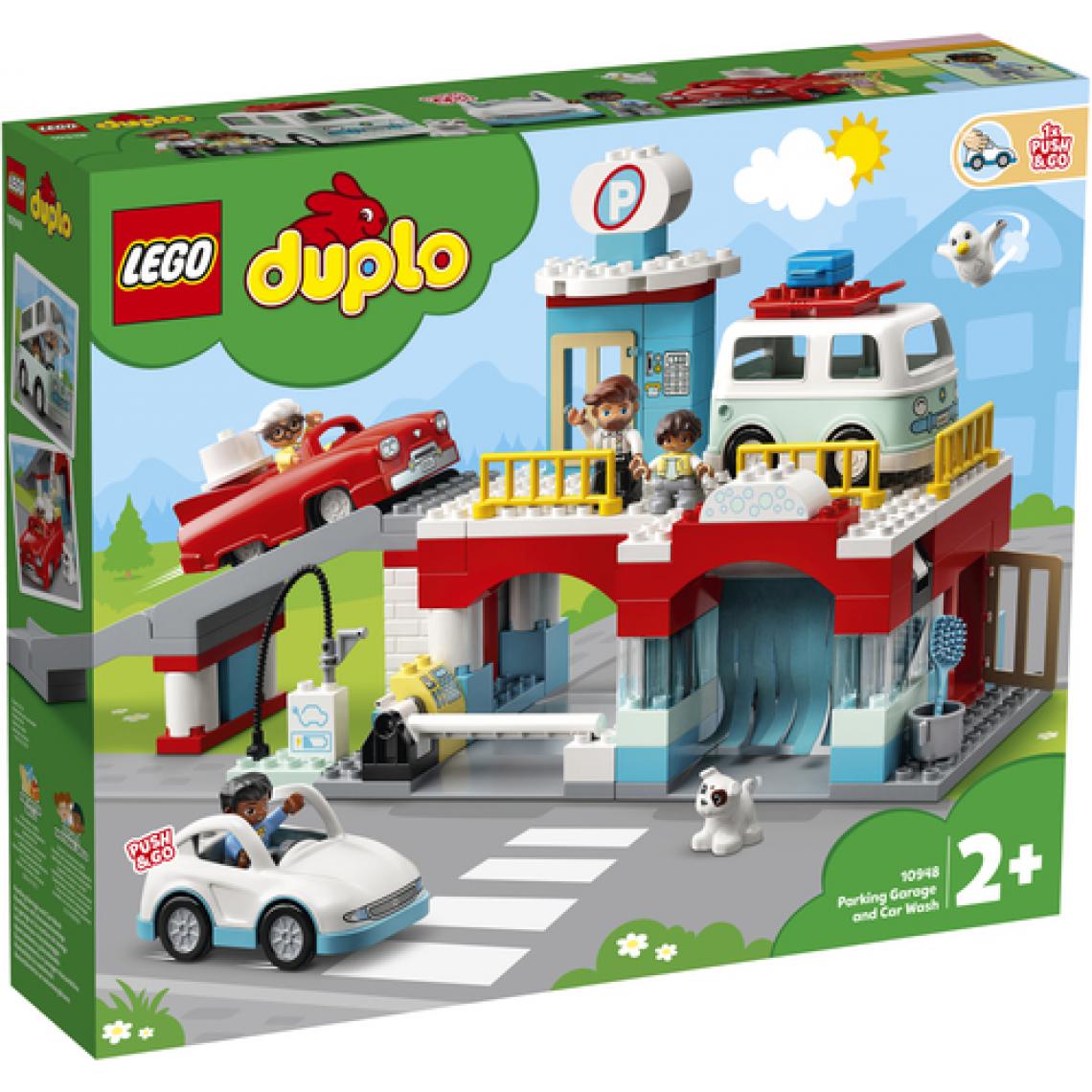 Lego - LEGO 10948 DUPLO Le garage et la station de lavage jouet enfant 2+ ans avec voitures a pousser - Briques Lego