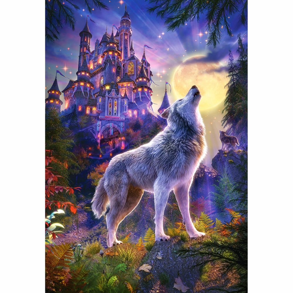 Castorland - Puzzle 1000 pièces : Loup au pied du château - Animaux
