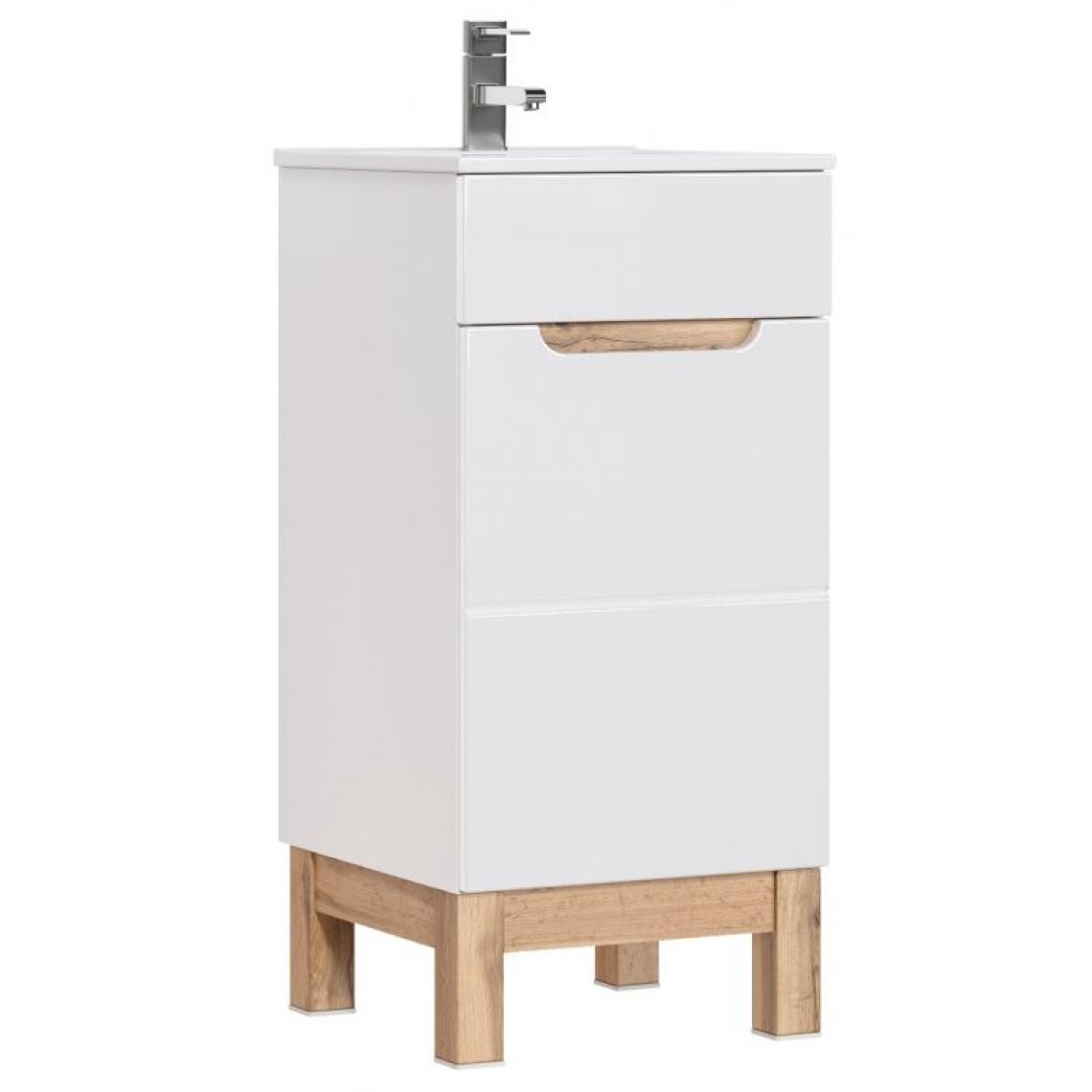 Inconnu - BALI Blanc 823 w / um 1D -40 cm / Meuble sous lavabo blanc 1D 40cm CU-COC-834012 FSC MIX 70% - meuble bas salle de bain