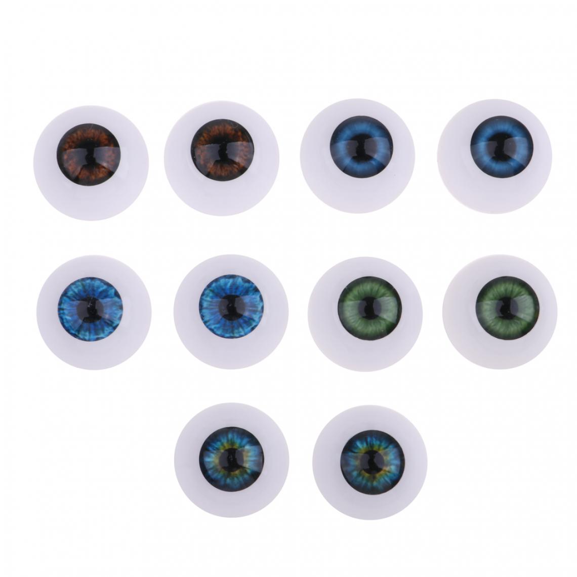 marque generique - 5 Paires De Globes Oculaires De Poupée Yeux Nouveau-né Poupée BJD Accessoire Bricolage Fournitures 20mm - Maisons de poupées