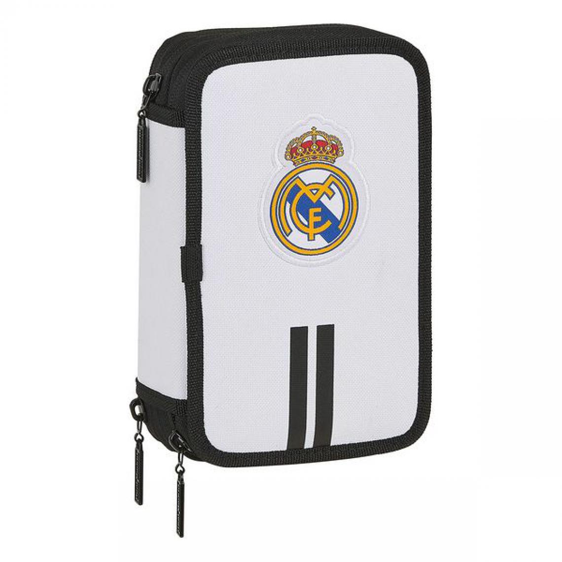 Unknown - Pochette à crayons triple Real Madrid C.F. Blanc Noir (36 Pièces) - Accessoires Bureau