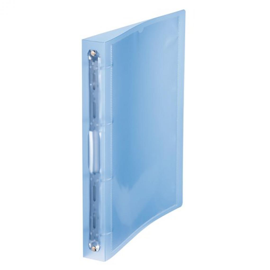 Viquel - Classeur 4 anneaux plastique Viquel A4 personnalisable dos 3,5 cm bleu translucide - Accessoires Bureau