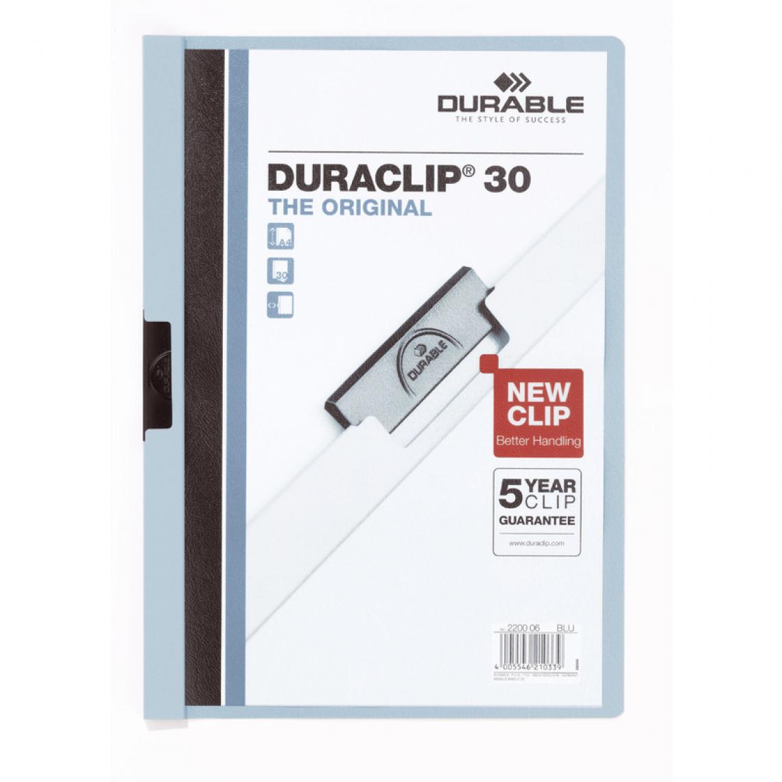 Durable - DURABLE Chemise à clip DURACLIP ORIGINAL 30, A4, bleu () - Accessoires Bureau