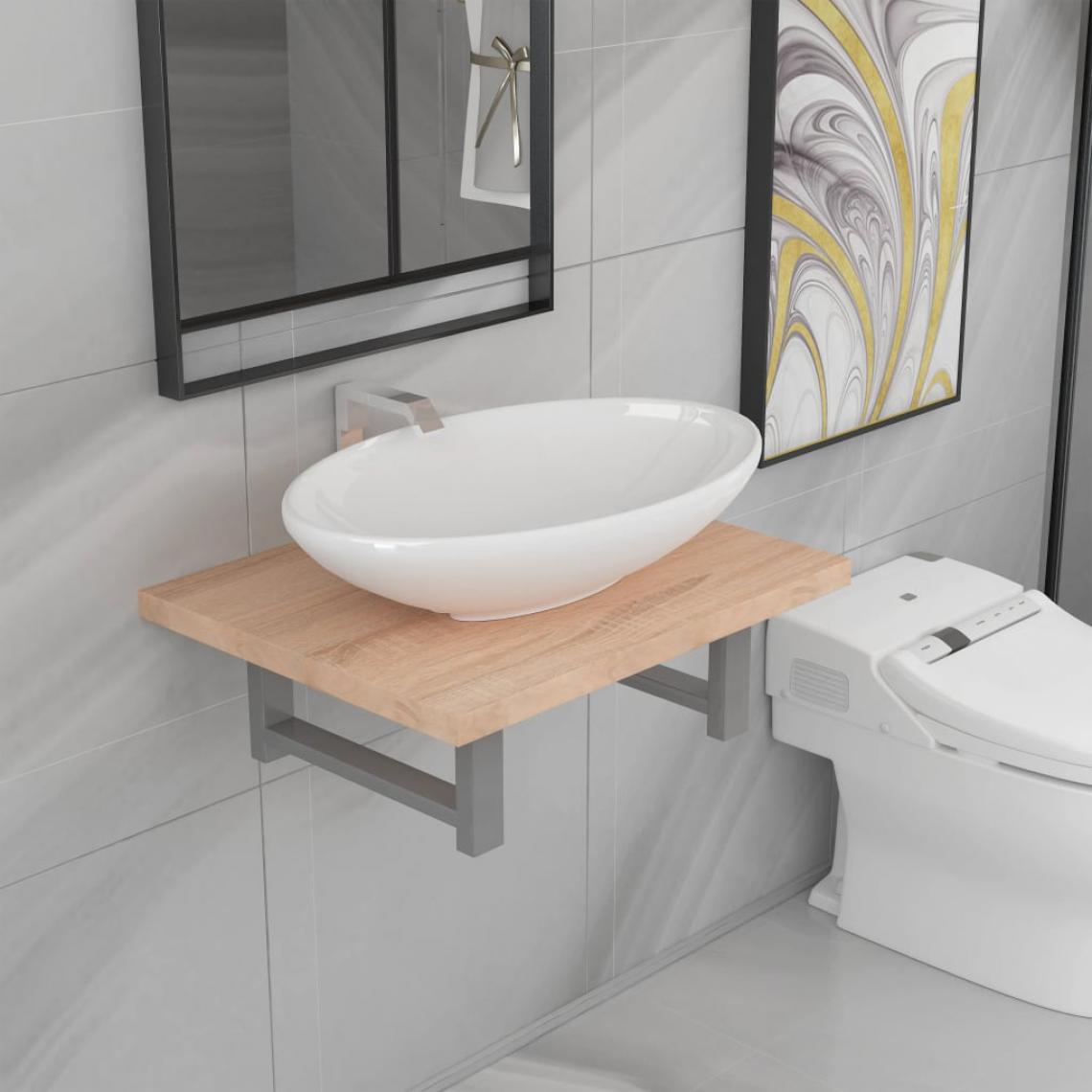 Chunhelife - Meuble de salle de bain en deux pièces - meuble bas salle de bain
