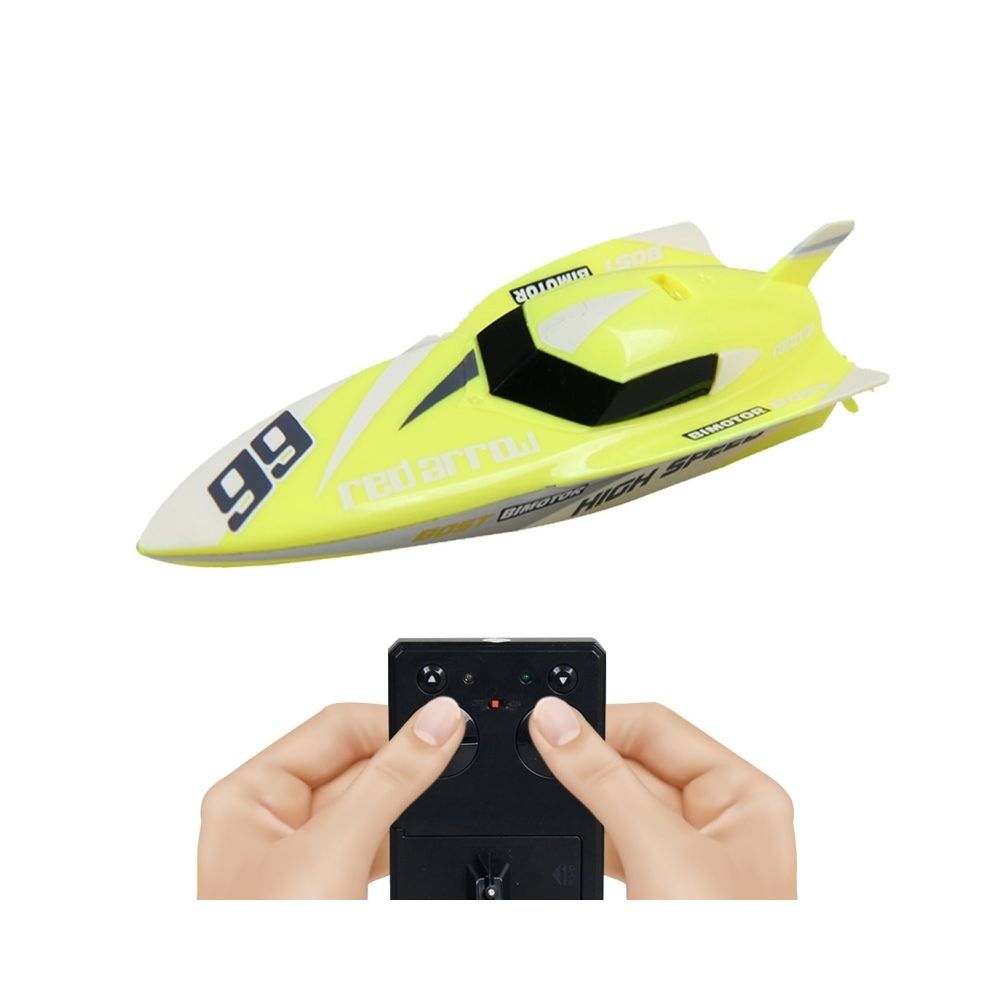 Wewoo - Bateau télécommandée jaune 3312M 4 canaux 2,4 GHz Mini Racing Boat RC Speedboat enfants jouet avec télécommande - Bateaux RC