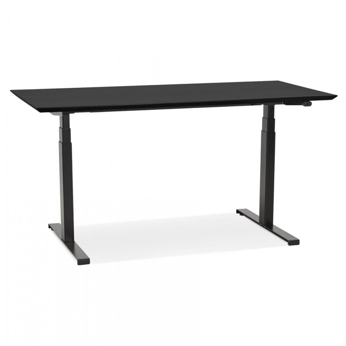 Alterego - Bureau assis-debout électrique 'BIONIK'avec plateau en bois et métal noir - 150x70 cm - Bureaux