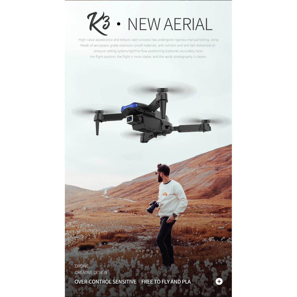 Universal - E99 Pro RC Drone 4K HD Double Caméra GPS WIFI FPV Pliable Retour automatique Drone aérien professionnel PK F11 Drone | RC Helicopter(Le noir) - Drone