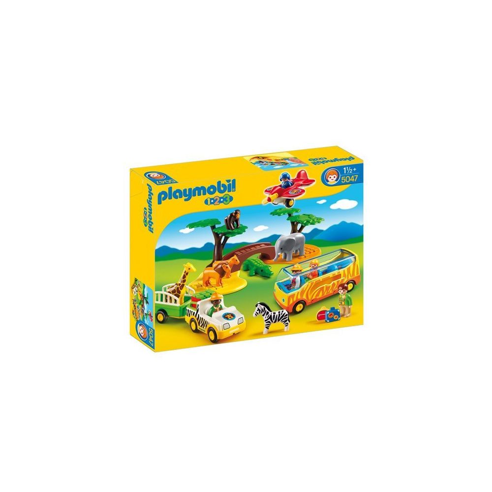Playmobil - Playmobil - 5047 - Jeu de Construction - Coffret Animaux de la Savane avec Gardien et Touristes - Playmobil