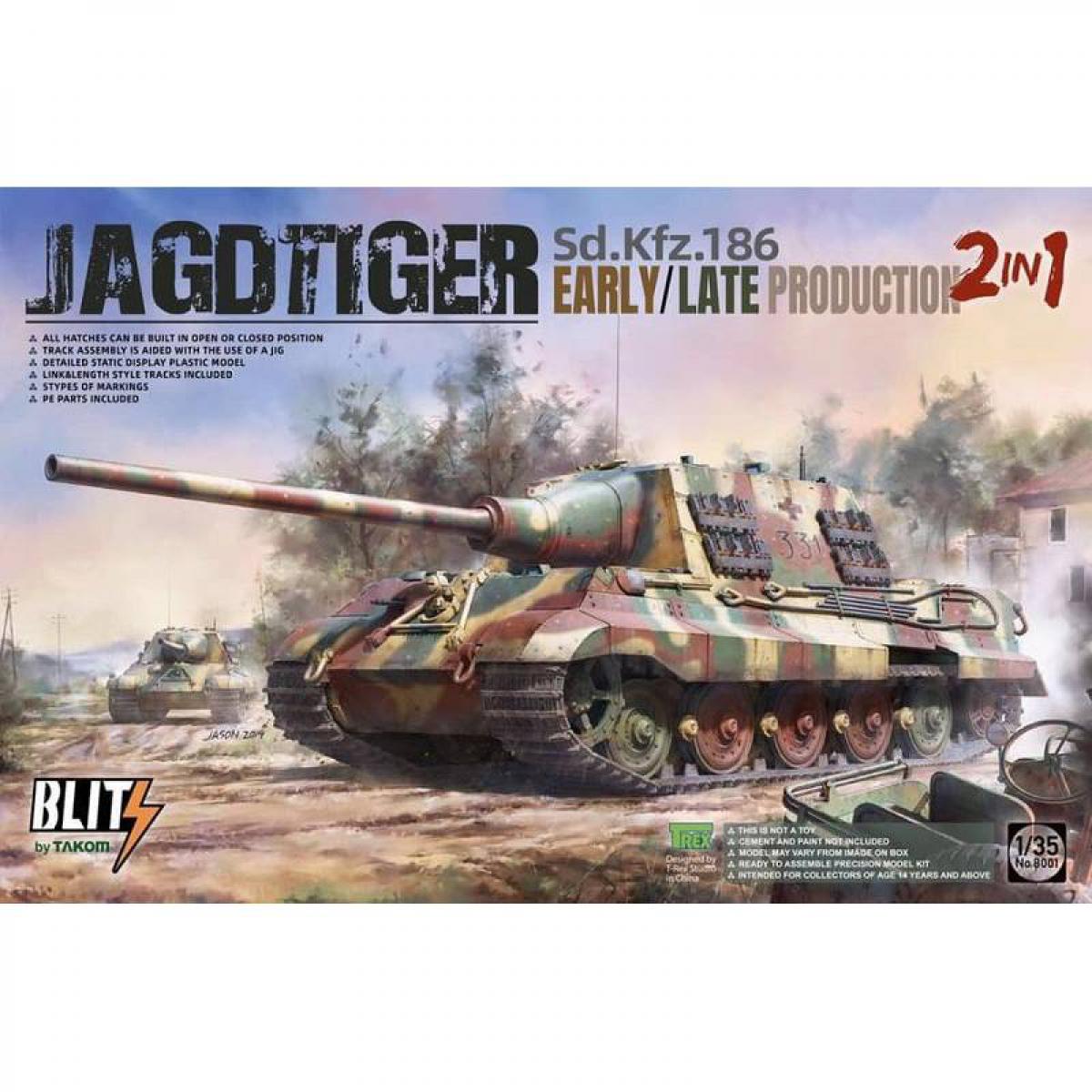 Takom - Maquette Char Sd.kfz.186 Jagdtiger Early/late Production 2 In 1 - Chars