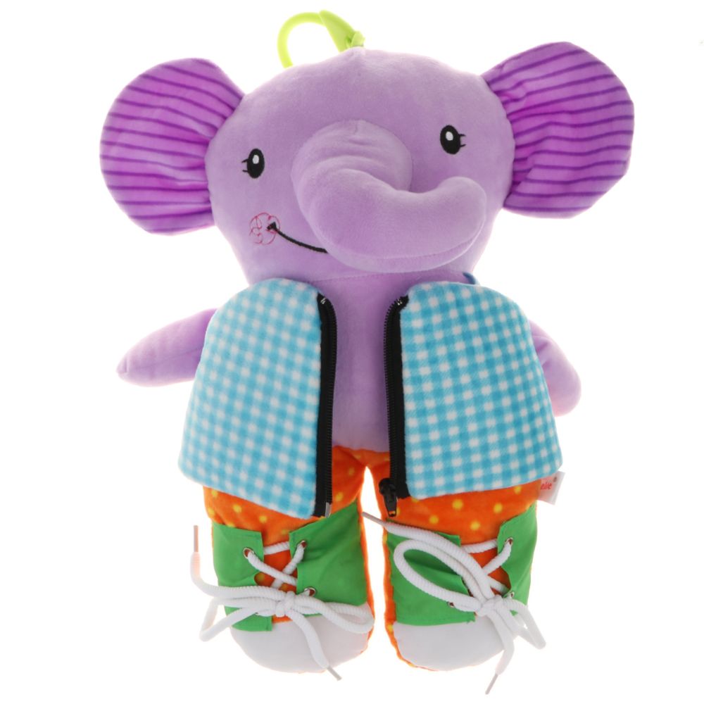 marque generique - Peluches en peluche douce habiller apprentissage pratique enfants jouet éléphant - Jeux d'éveil