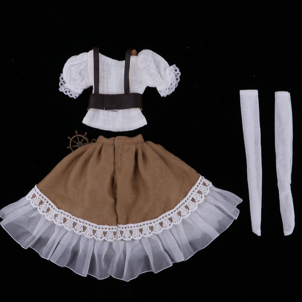 marque generique - Ensemble de robe en dentelle vintage princes pour 1/4 de poupées fille bjd habille des accessoires - Poupons