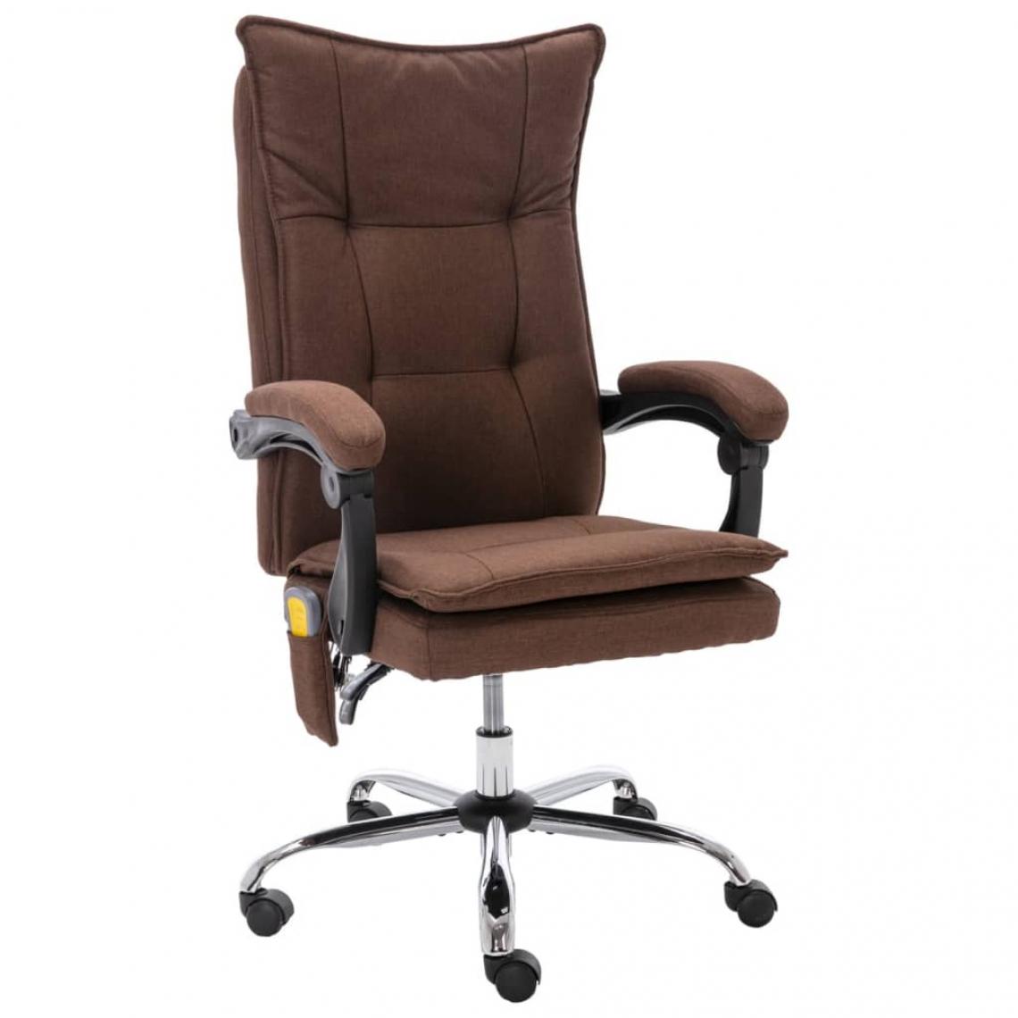 Vidaxl - vidaXL Chaise de bureau de massage Marron Tissu - Bureaux