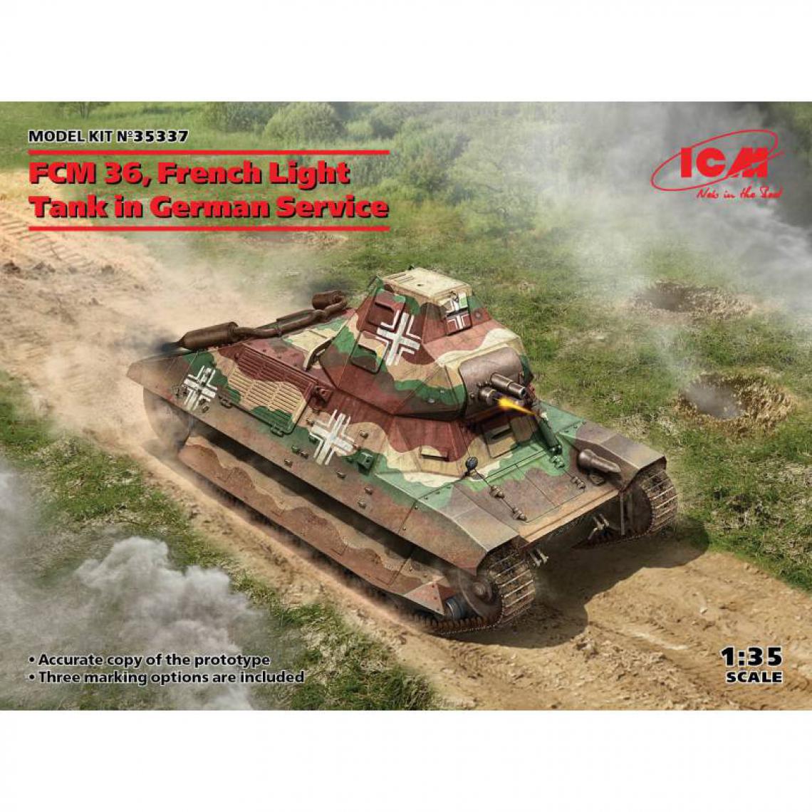 Icm - Maquette Char Fcm 36 French Light Tank In German Service - Chars
