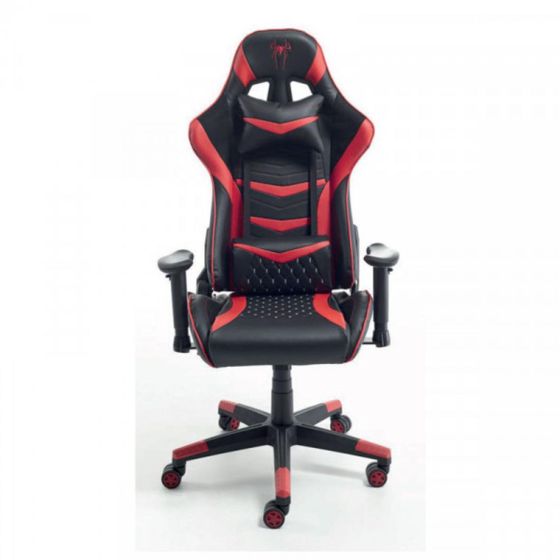 Dansmamaison - Chaise de bureau gamer Noir/Rouge - SPIDER - L 66 x l 53 x H 121 cm - Bureaux