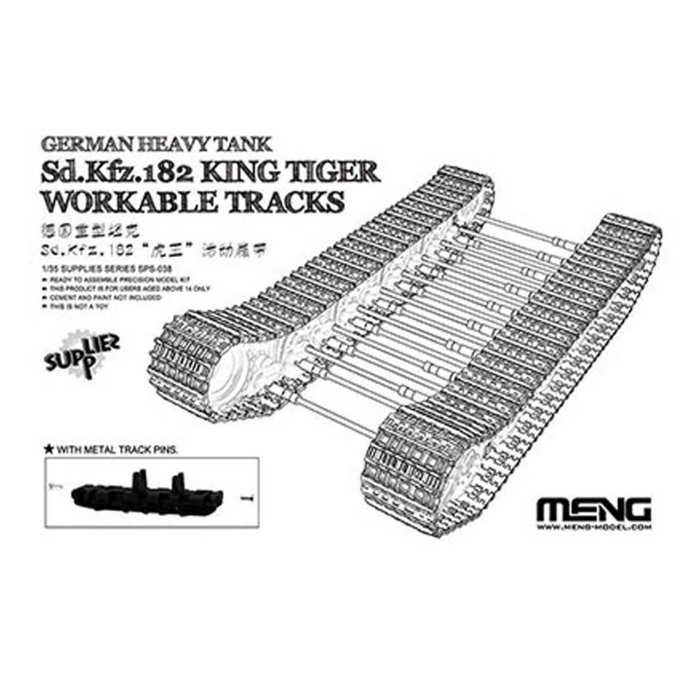 Meng - Maquette Accessoires Militaires : Set de chenilles pour Tank Sd.Kfz. 182 King Tiger - Figurines militaires
