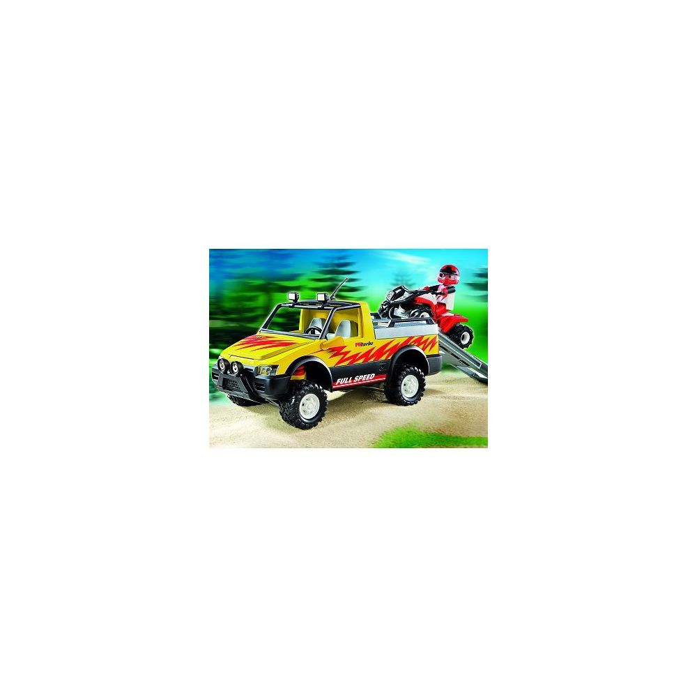 Playmobil - Playmobil 4228 - Pick-up et quad de course rouge - Playmobil