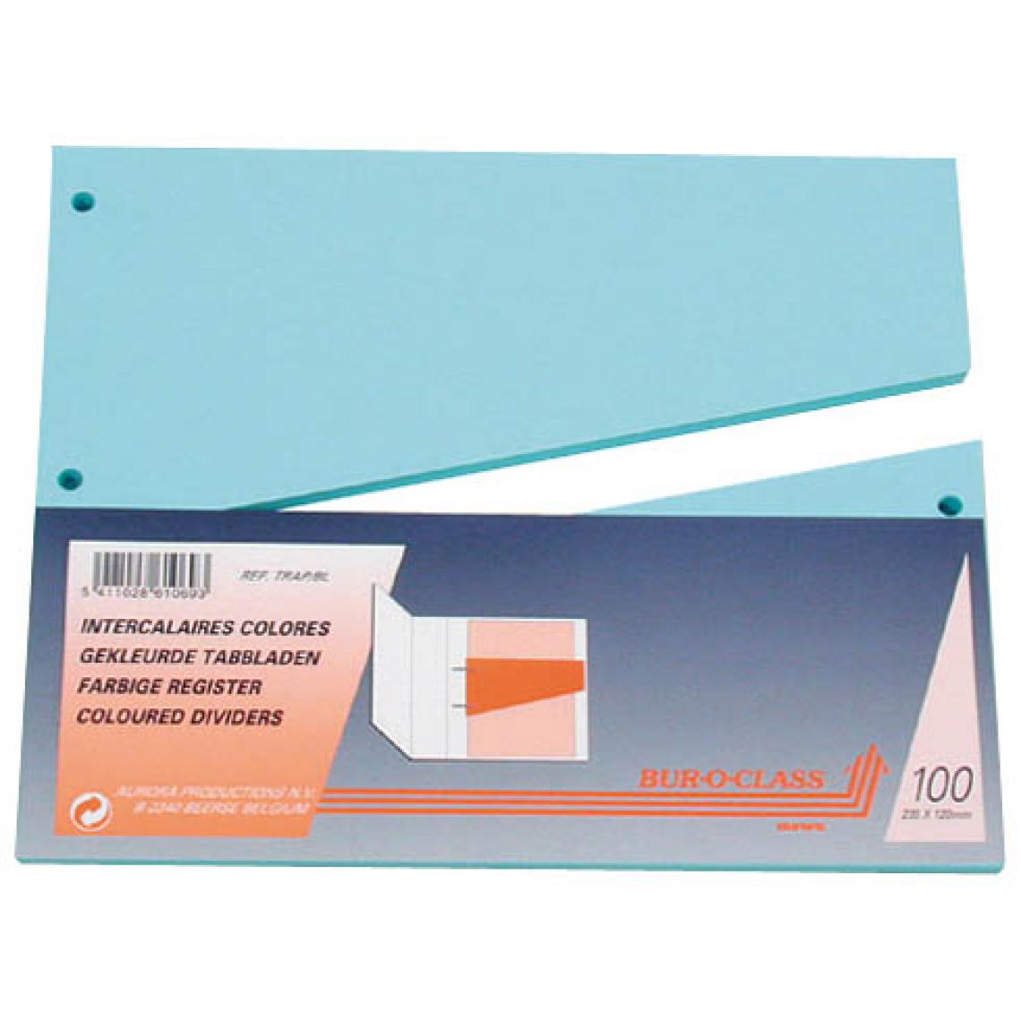 Aurora - Intercalaire trapèze neutre L 23 cm carton - Sac de 100 - bleu - Accessoires Bureau