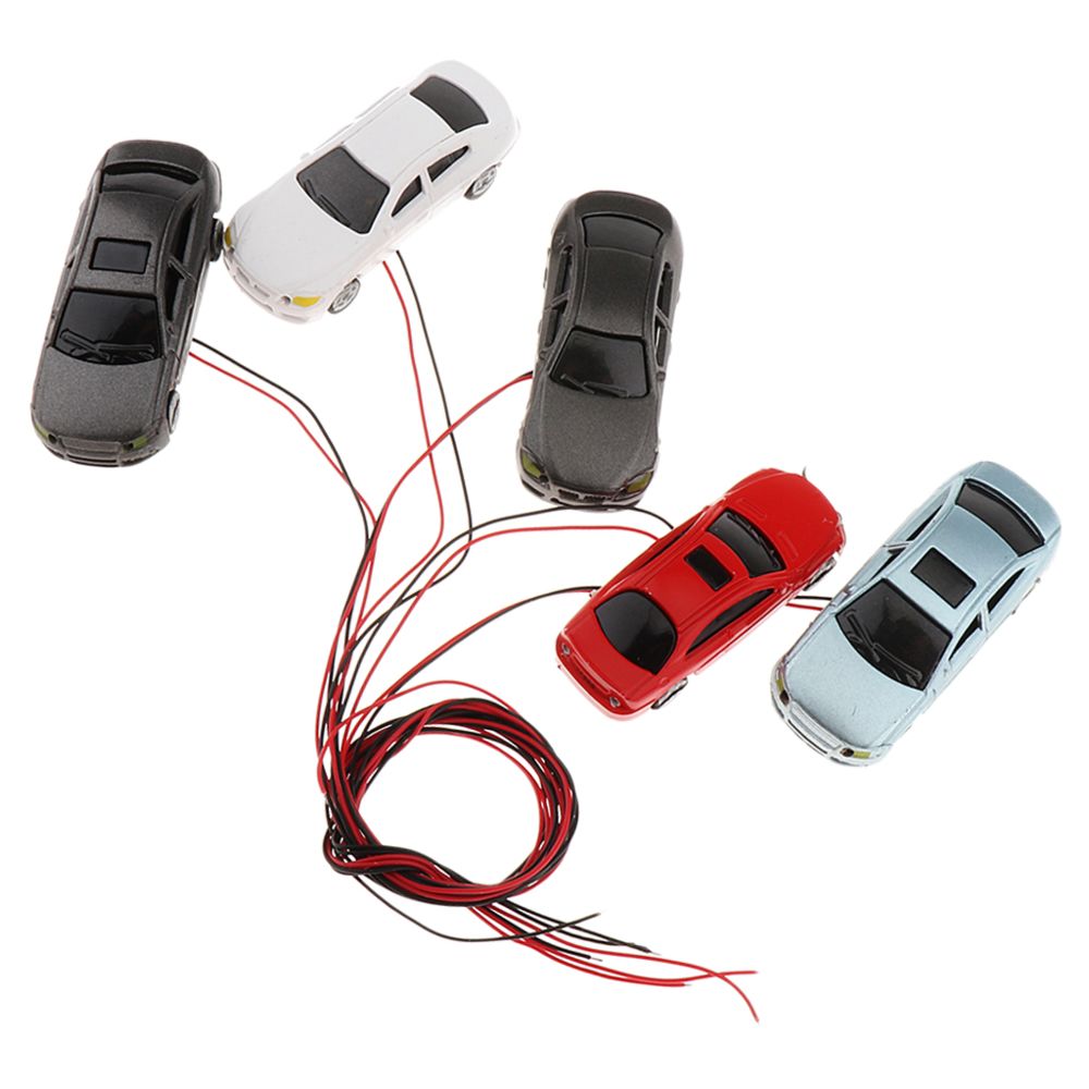 marque generique - 5pcs accessoires de voiture peints modèle de voiture sandtable disposition de paysage de stationnement 1: 100 - Accessoires maquettes