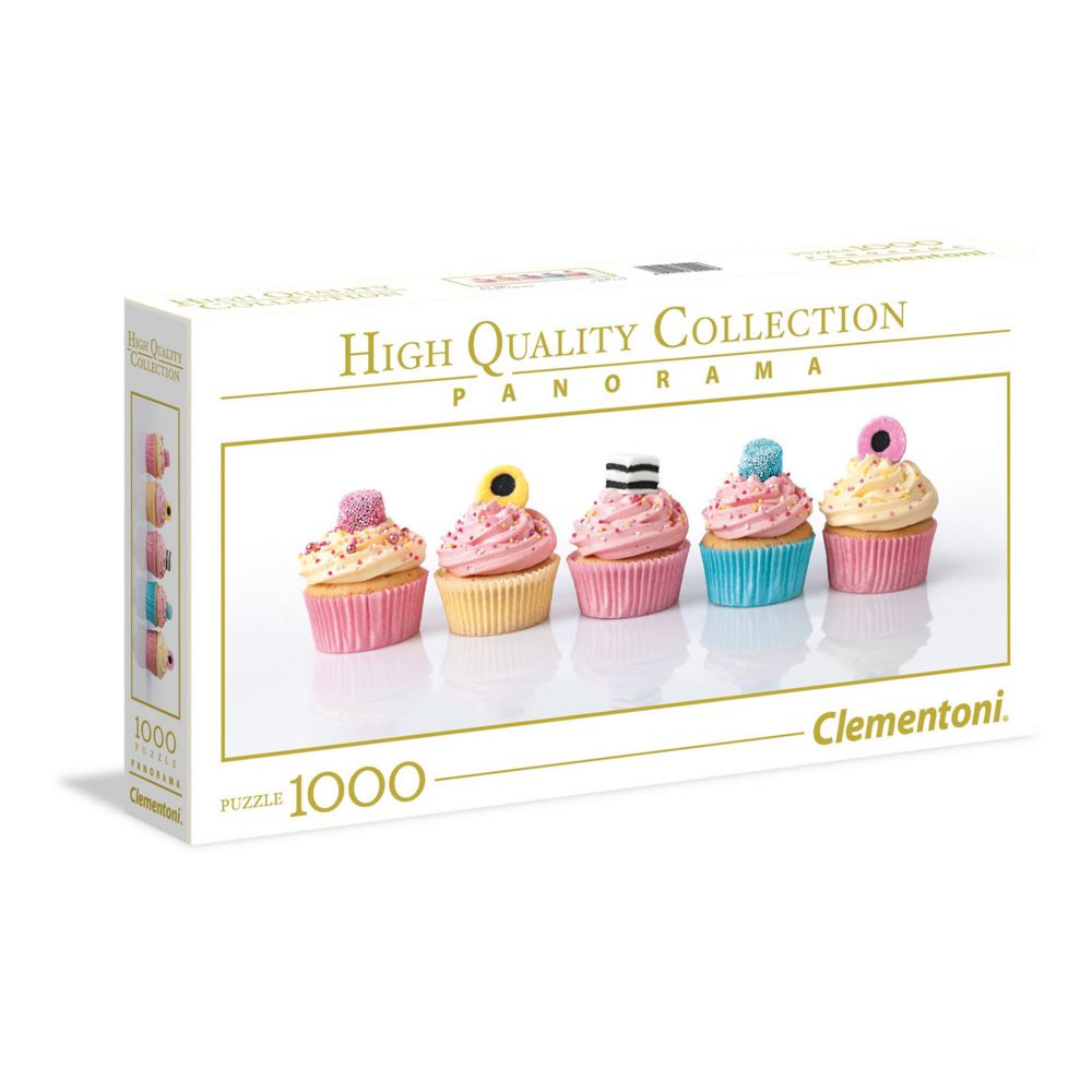 Clementoni - Puzzle 1000 pièces Panoramique : Cupcakes acidulés - Animaux
