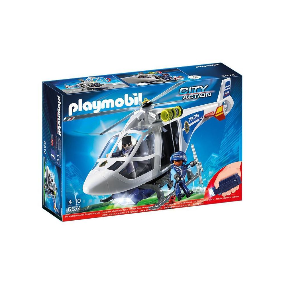 Playmobil - PLAYMOBIL 6874 Hélicoptère de police avec projecteur de recherche - Playmobil