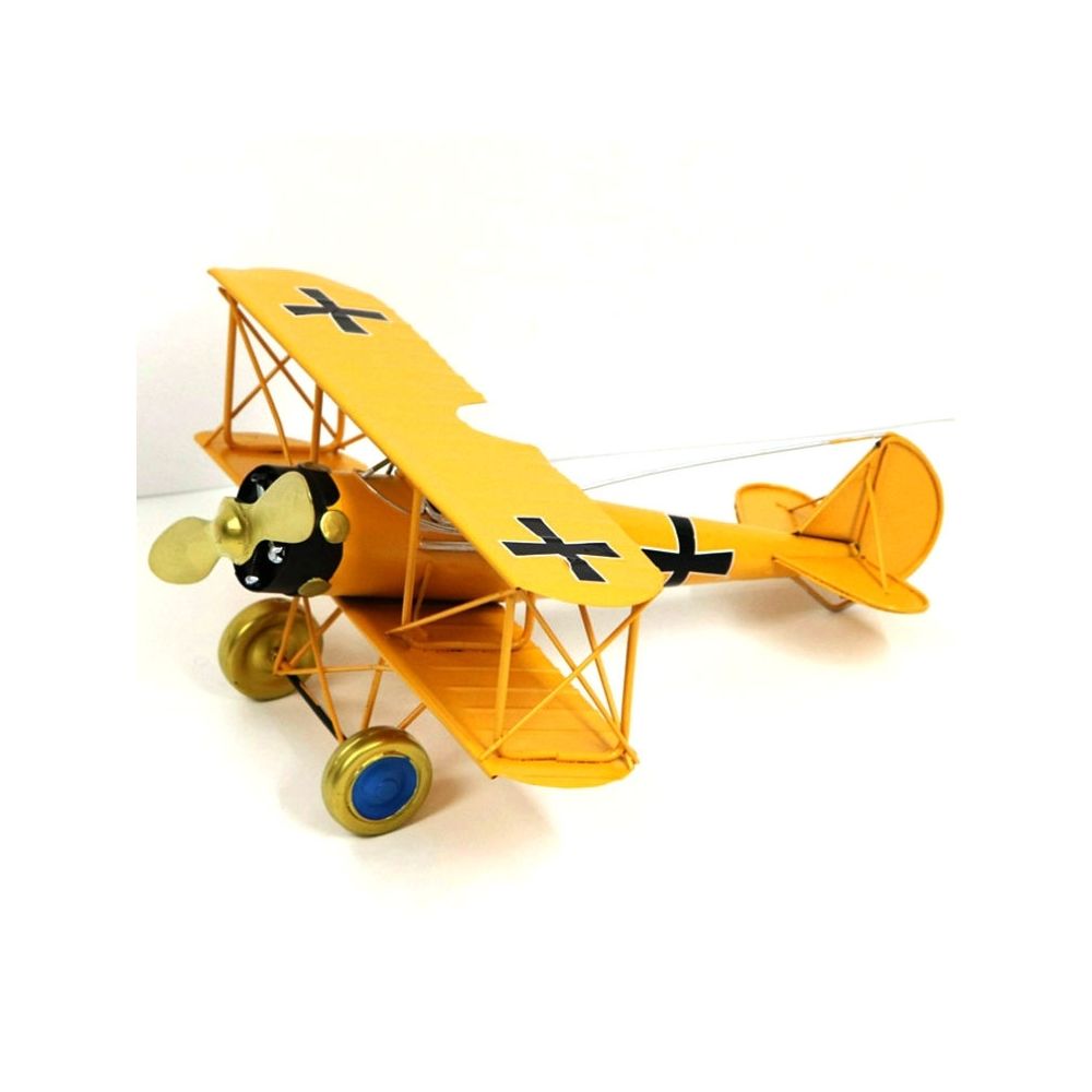 Wewoo - Décorations pour la maison Artisanat en fer forgé modèle d'avion ancien rétro Jaune - Accessoires et pièces