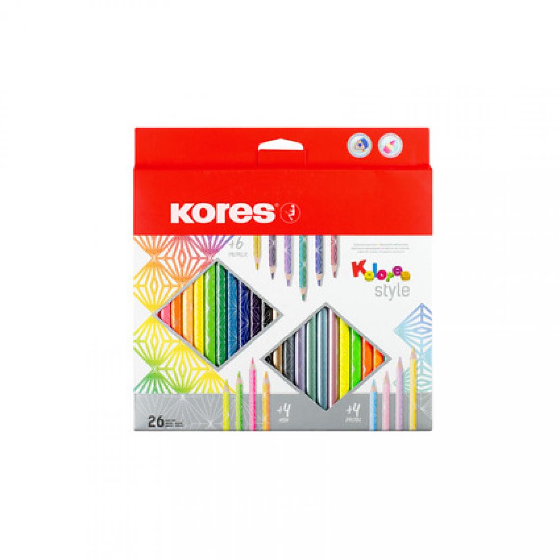 Kores - Kores Crayon couleur triangulaire 'Kolores Style', étui 26 () - Bricolage et jardinage