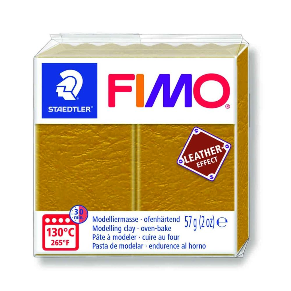 Fimo - Pâte Fimo Cuir 57 g Leather Effect Ocre 8010.179 - Fimo - Modelage