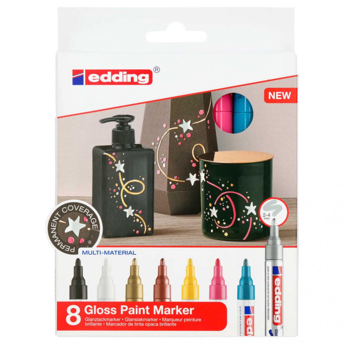 Edding - edding Marqueurs à peinture brillante 8 pcs Multicolore 750 - Accessoires Bureau