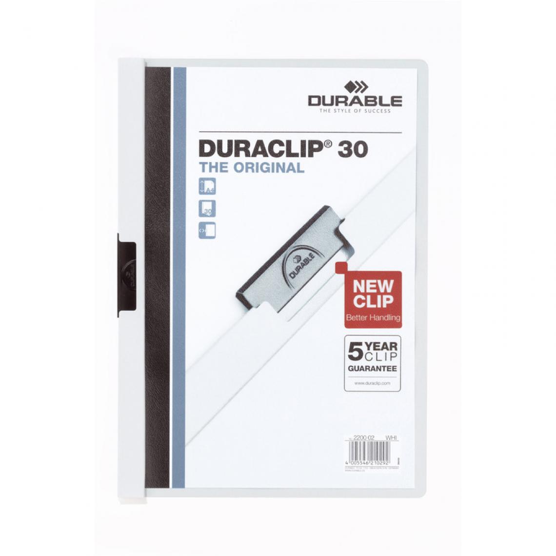 Durable - DURABLE Chemise à clip DURACLIP ORIGINAL 30, A4, blanc () - Accessoires Bureau