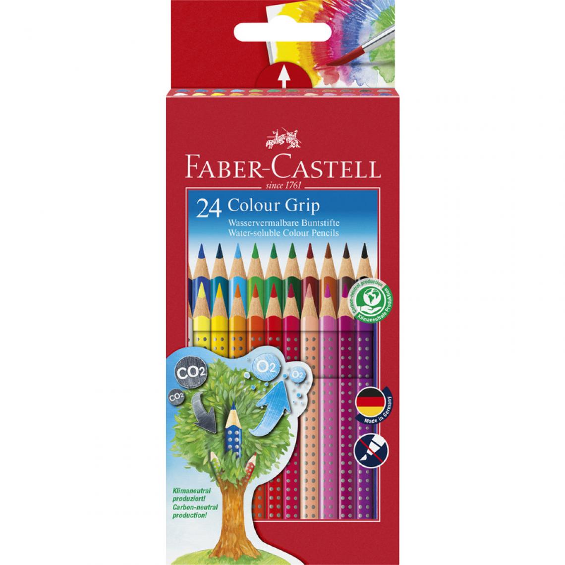 Faber-Castell - FABER-CASTELL Crayons de couleur Colour GRIP, étui de 24 () - Bricolage et jardinage