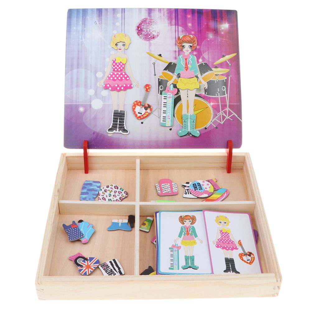 marque generique - livre magnétique puzzle enfant jouet éducatif fille bande habiller ensemble - Puzzles Enfants