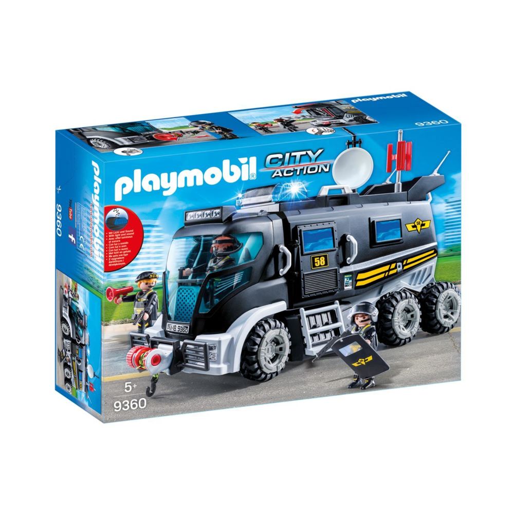 Playmobil - PLAYMOBIL 9360 City Action - Camion des policiers d'élite avec sirène et gyrophare - Playmobil