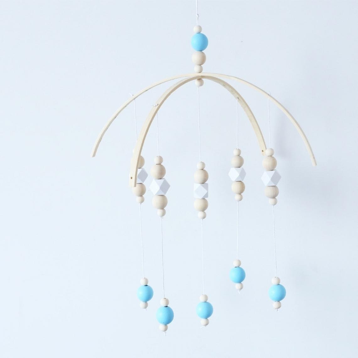 Wewoo - Maison Perles en bois Lit de carillon éolien Décoration de pour enfants avec compte accessoires de photographie Blanc Bleu - Dessin et peinture