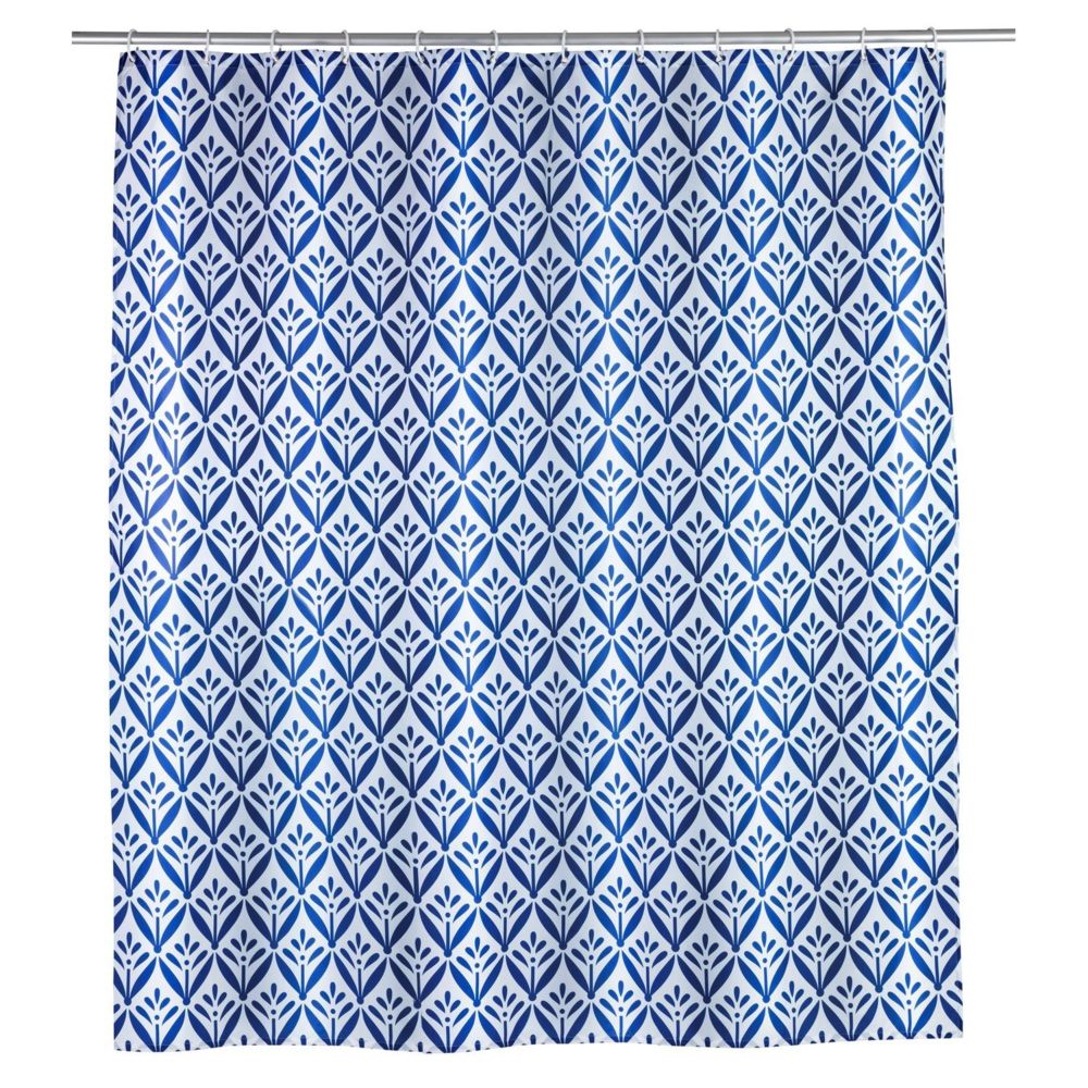 Wenko - Rideau de douche design marin Lorca - Polyester - 180 x 200 cm - Bleu - Rideaux douche