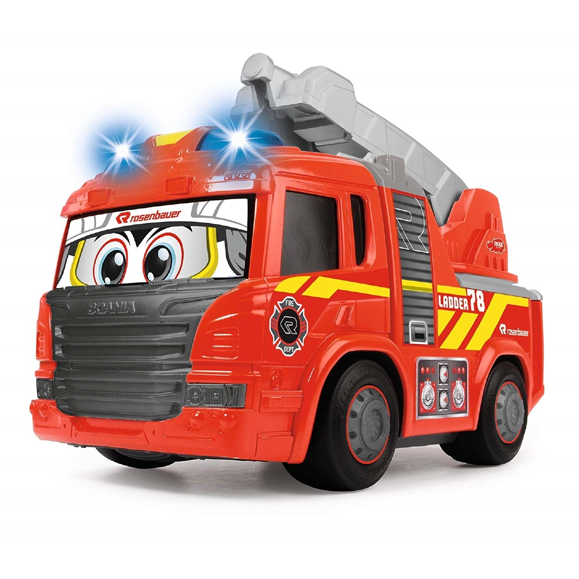 Dickie - Dickie 203814016 - Happy Fire Truck Voiture de Pompier motorisée avec lumière et Son - Voitures