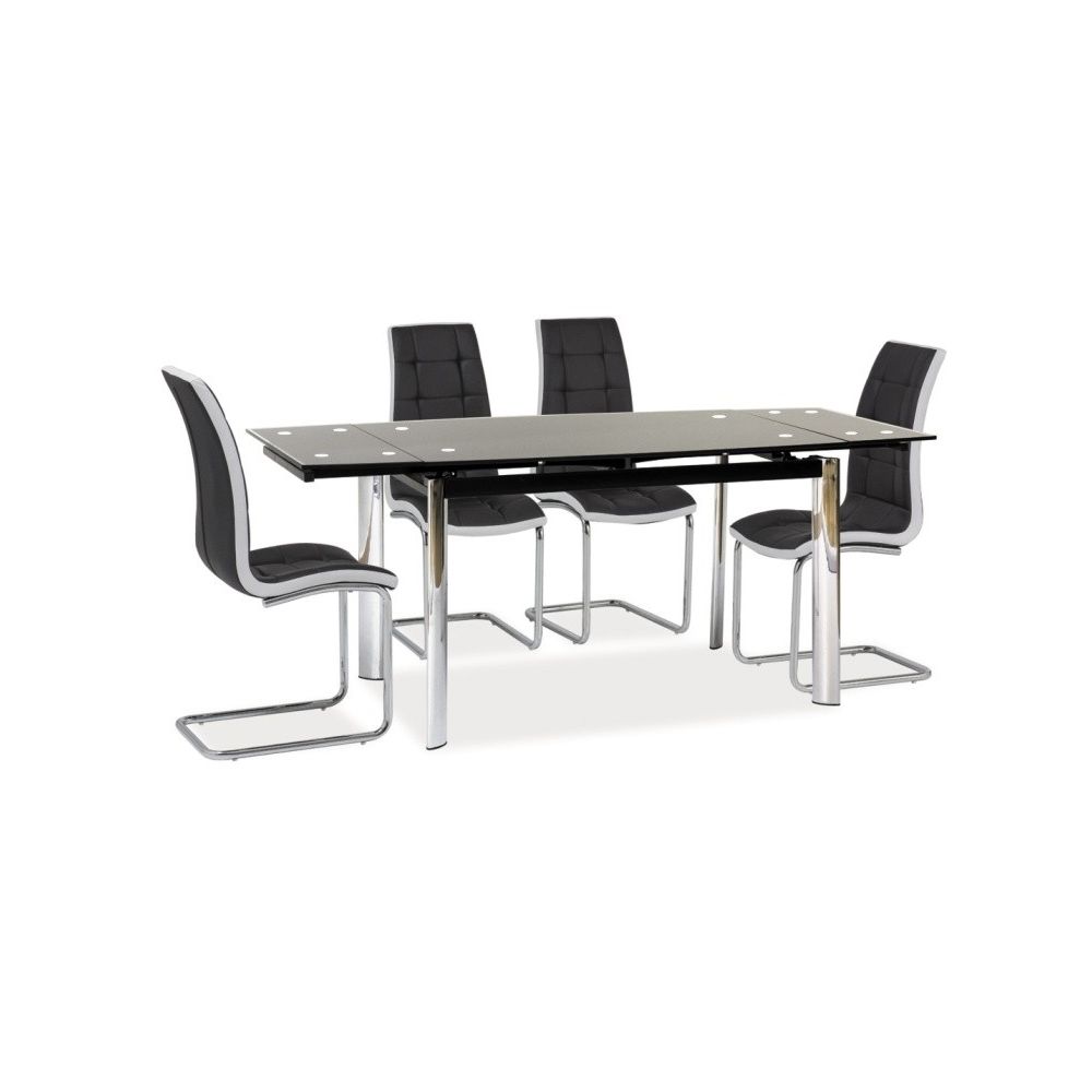 marque generique - Table extensible 10 personnes - GD020 - 120-180 x 80 x 76 - Noir - Bureaux
