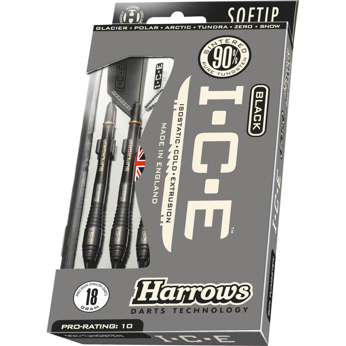 Harrows - Fléchettes HARROWS I.C.E Black 18GR 90% Tungstene pointe nylon (Plusieurs modèles) Artic - Fléchettes