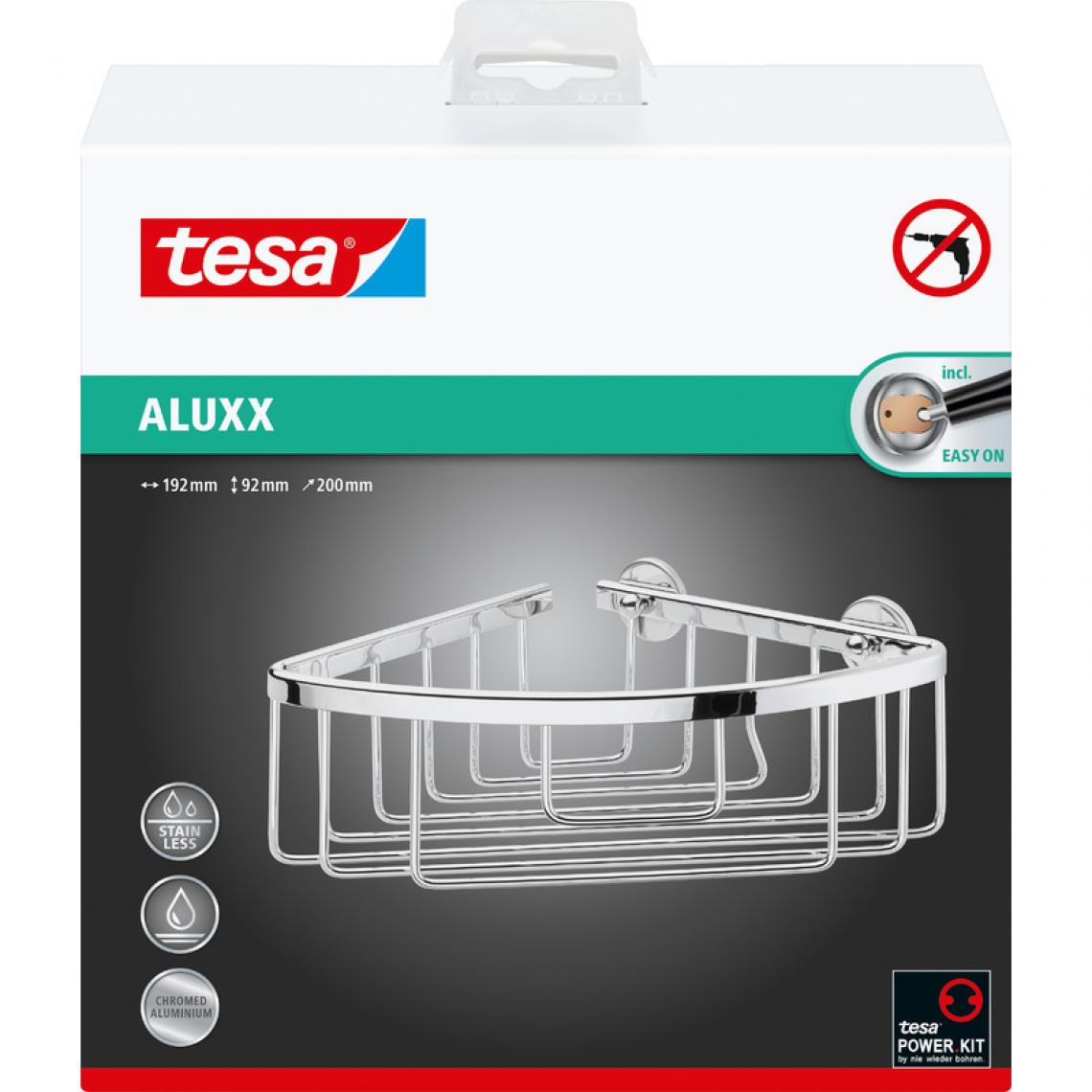 Tesa - tesa Corbeille de rangement ALUXX S, modèle d'angle, alu () - Accessoires de salle de bain