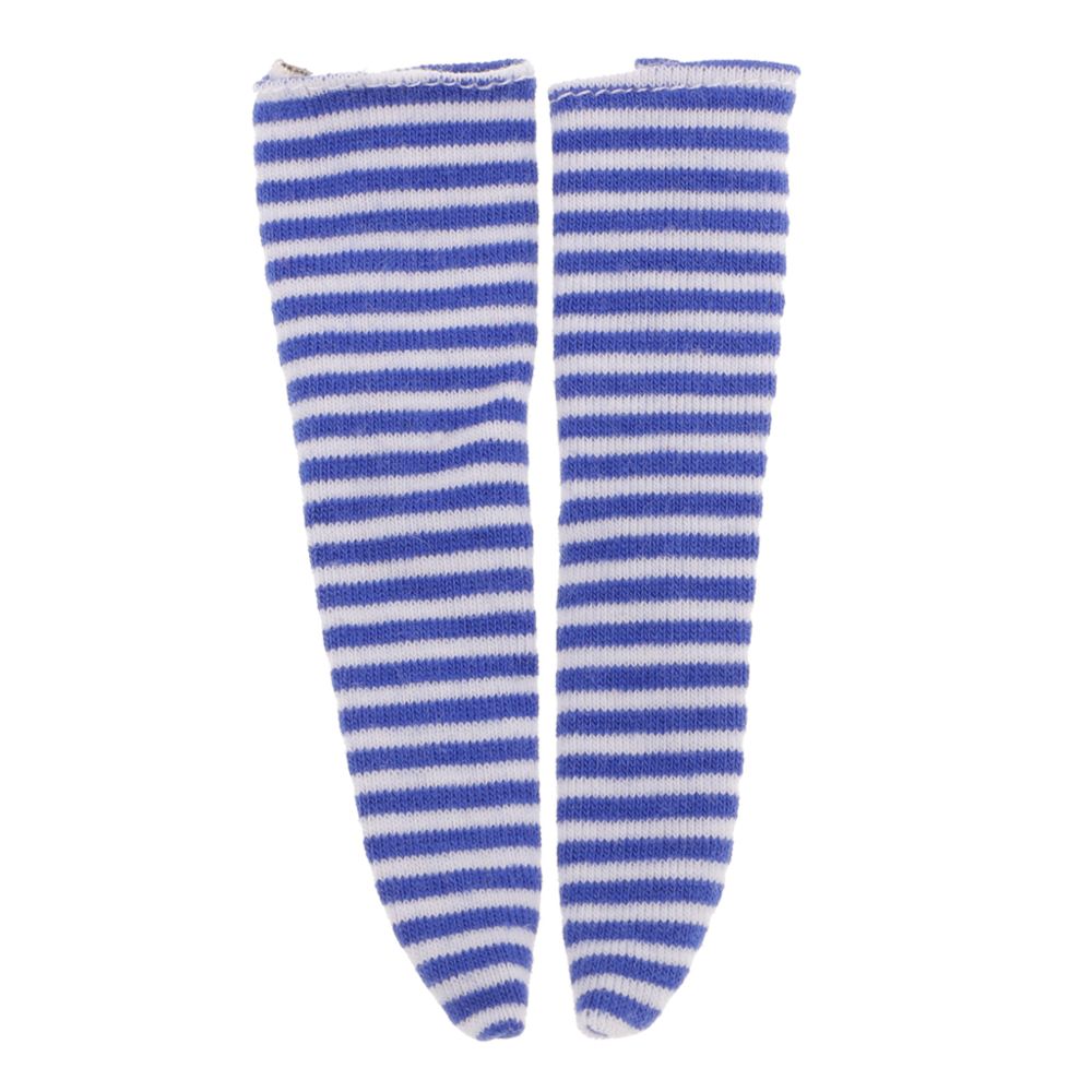 marque generique - 1/6 bas de chaussettes pour bjd blythe poupées accessoires de vêtements rayures bleues - Poupons