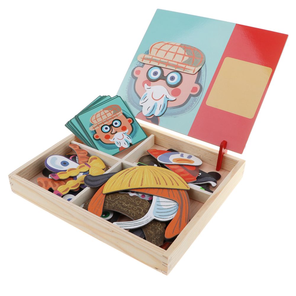 marque generique - livre magnétique puzzle enfant kid jouet éducatif portrait varié habiller ensemble - Puzzles Enfants