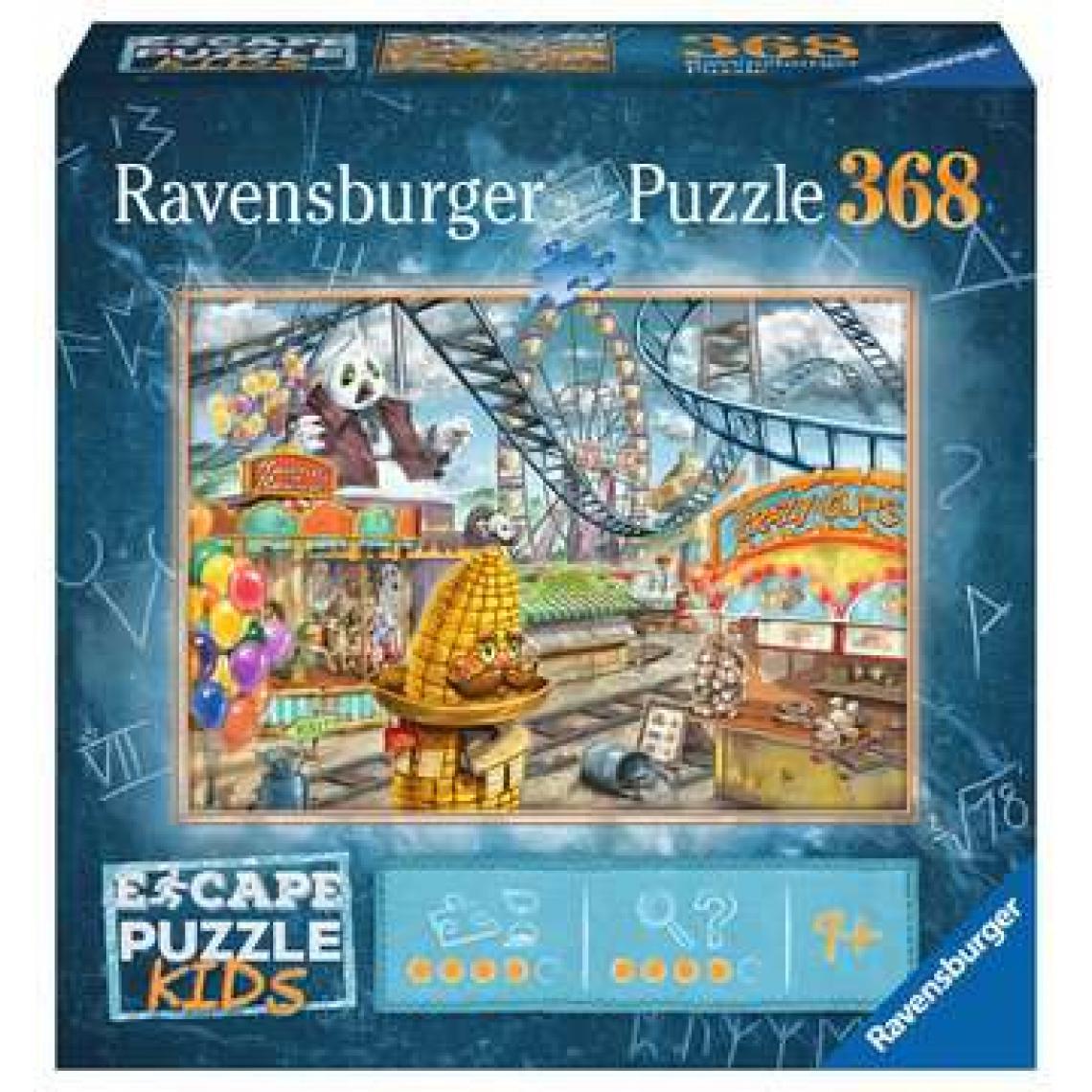 Ravensburger - Escape puzzle Kids - Le parc d'attractions - Ravensburger - Puzzle Escape Game 368 pieces - Des 9 ans - Animaux
