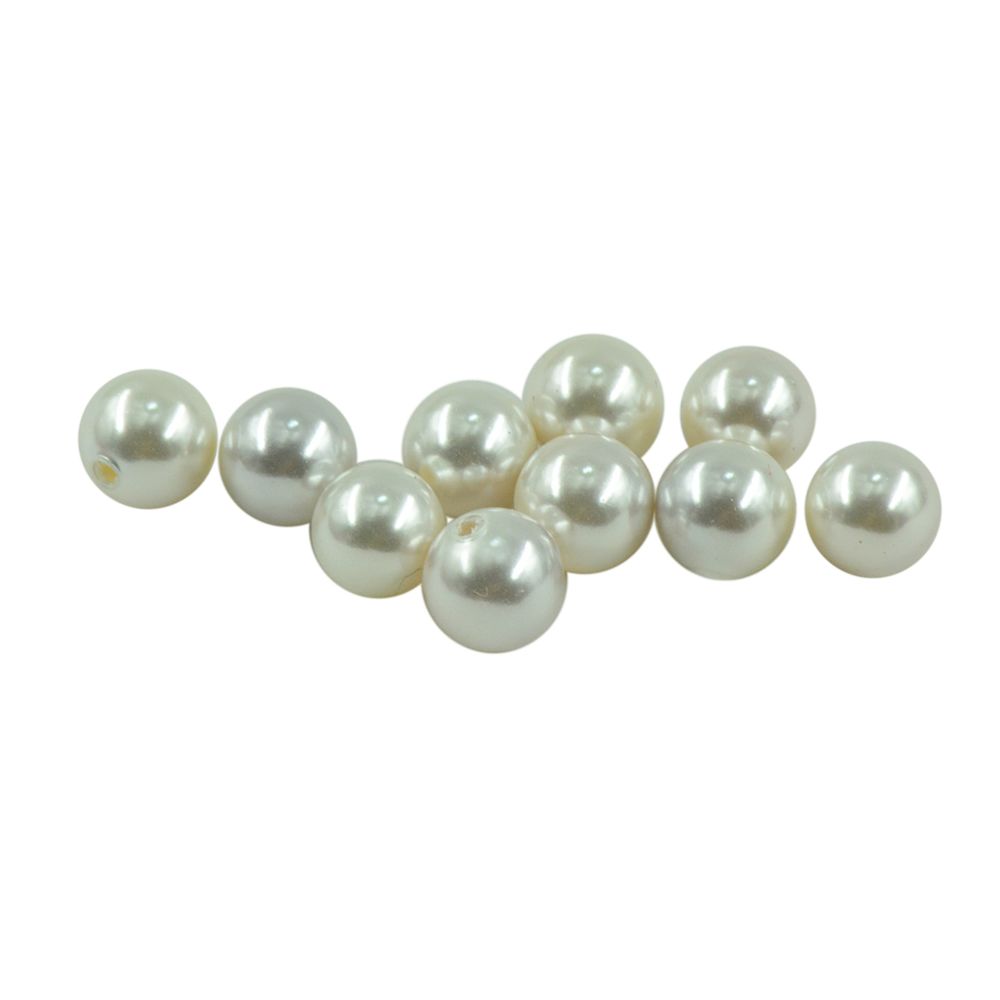 marque generique - 5 paires d'eau douce coquille perle moitié forée ronde billes diy artisanat blanc - Perles
