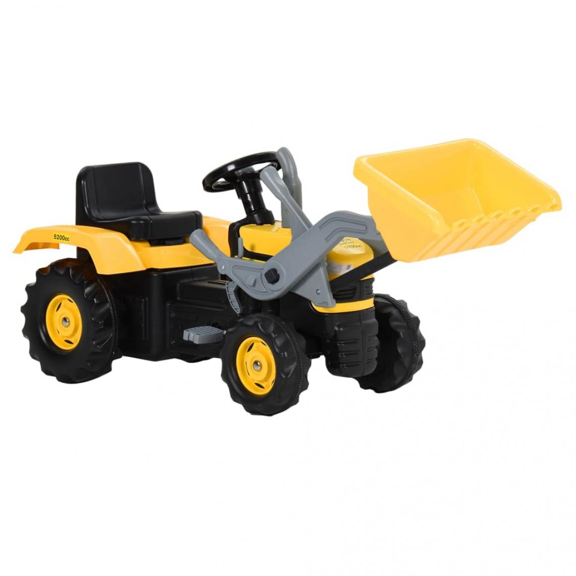 Vidaxl - vidaXL Tracteur à pédales avec excavateur pour enfants Jaune et noir - Véhicule électrique pour enfant