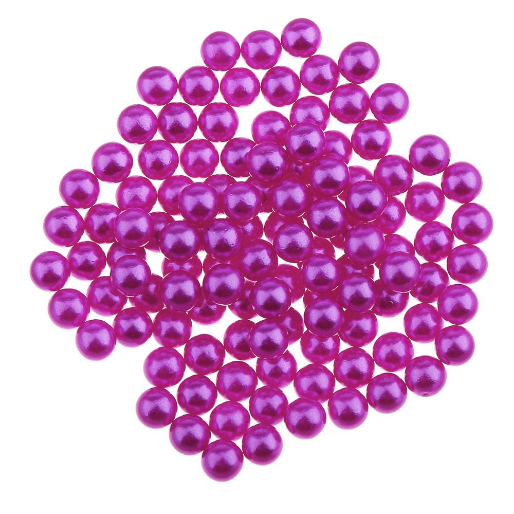 marque generique - 150 pcs imitation perle sans trou abs plastique breloque bricolage lâche perles violet - Perles