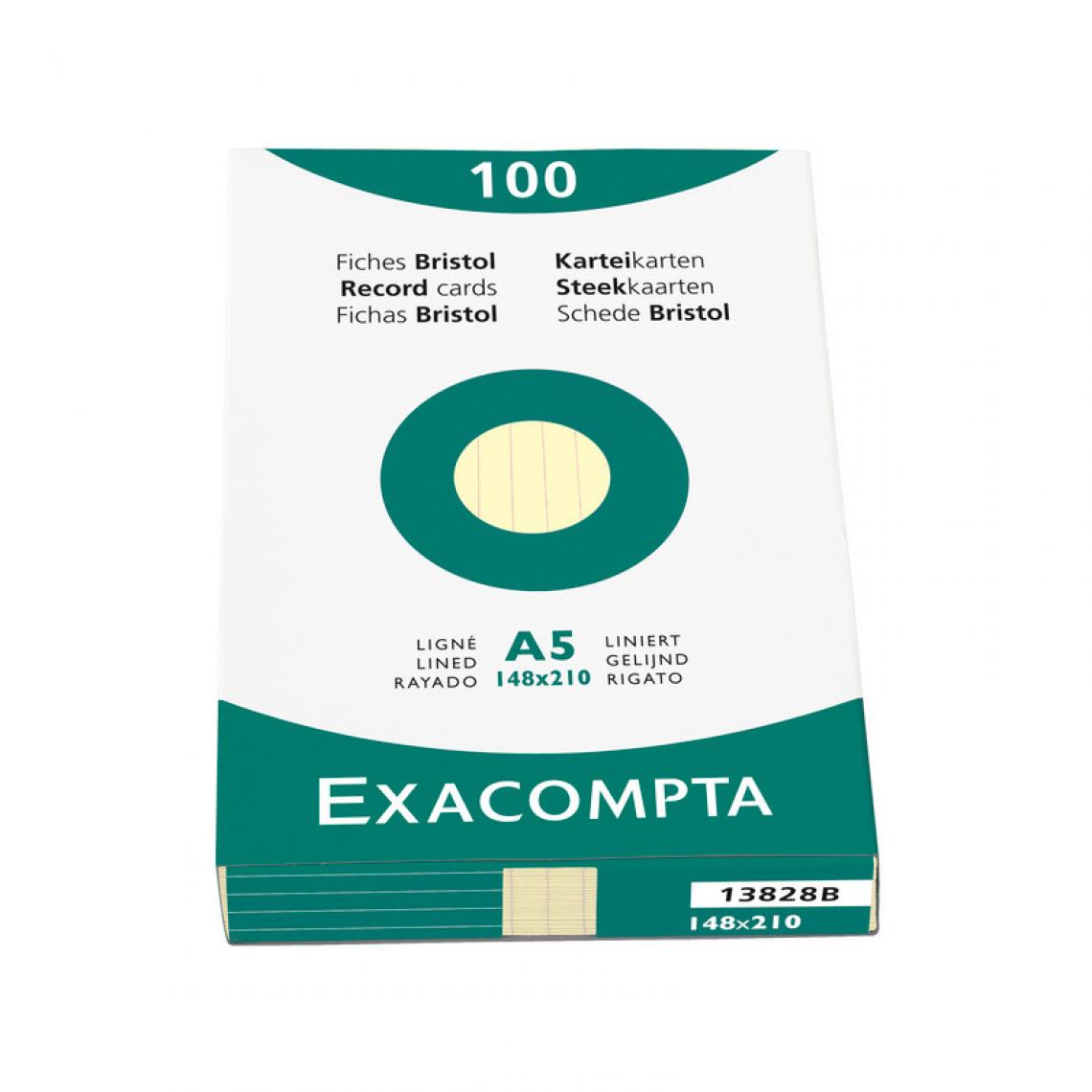 Exacompta - EXACOMPTA Fiches bristol, A5, ligné, jaune () - Accessoires Bureau
