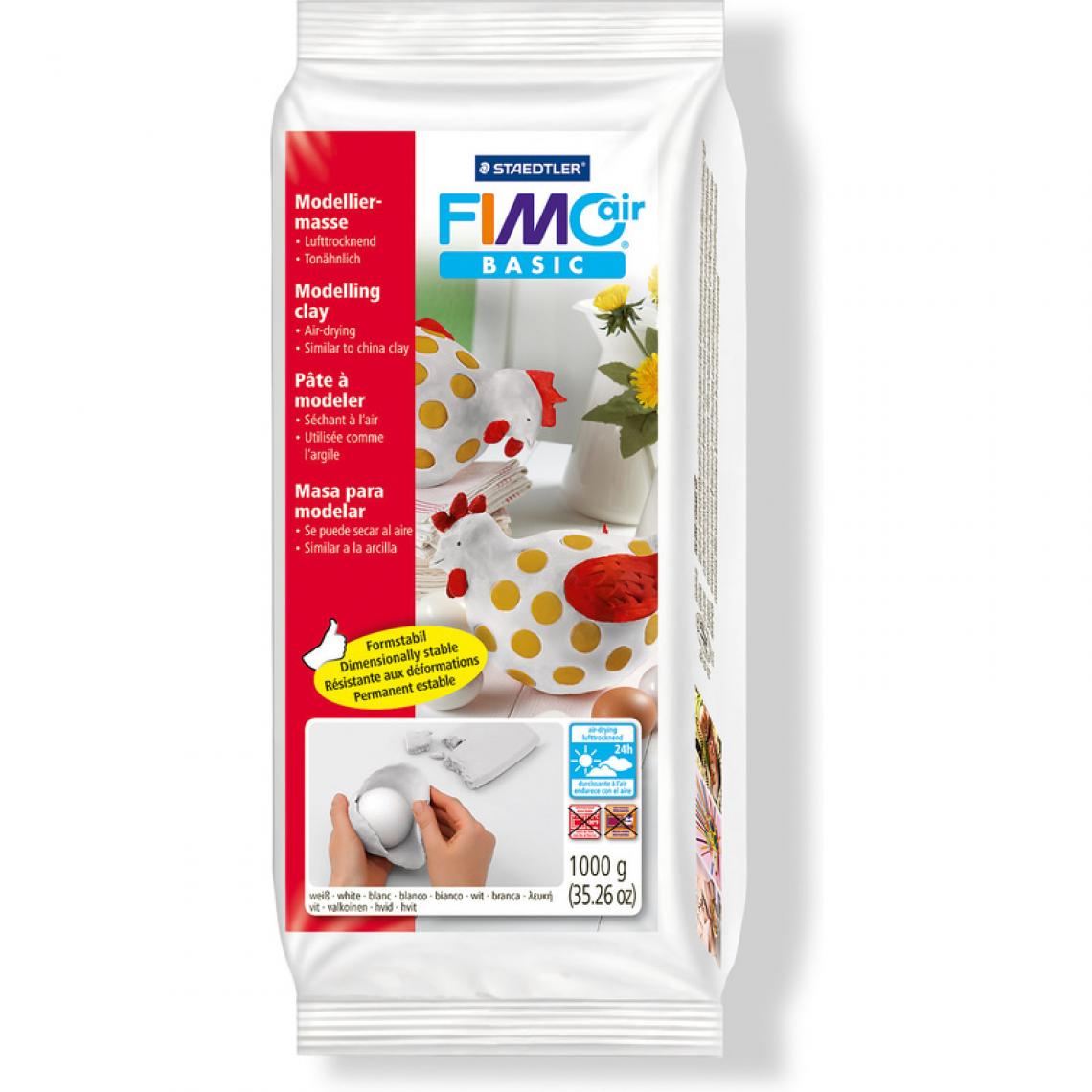 Fimo - FIMO air BASIC Pâte à modeler, durcit à l'air, blanche () - Modelage