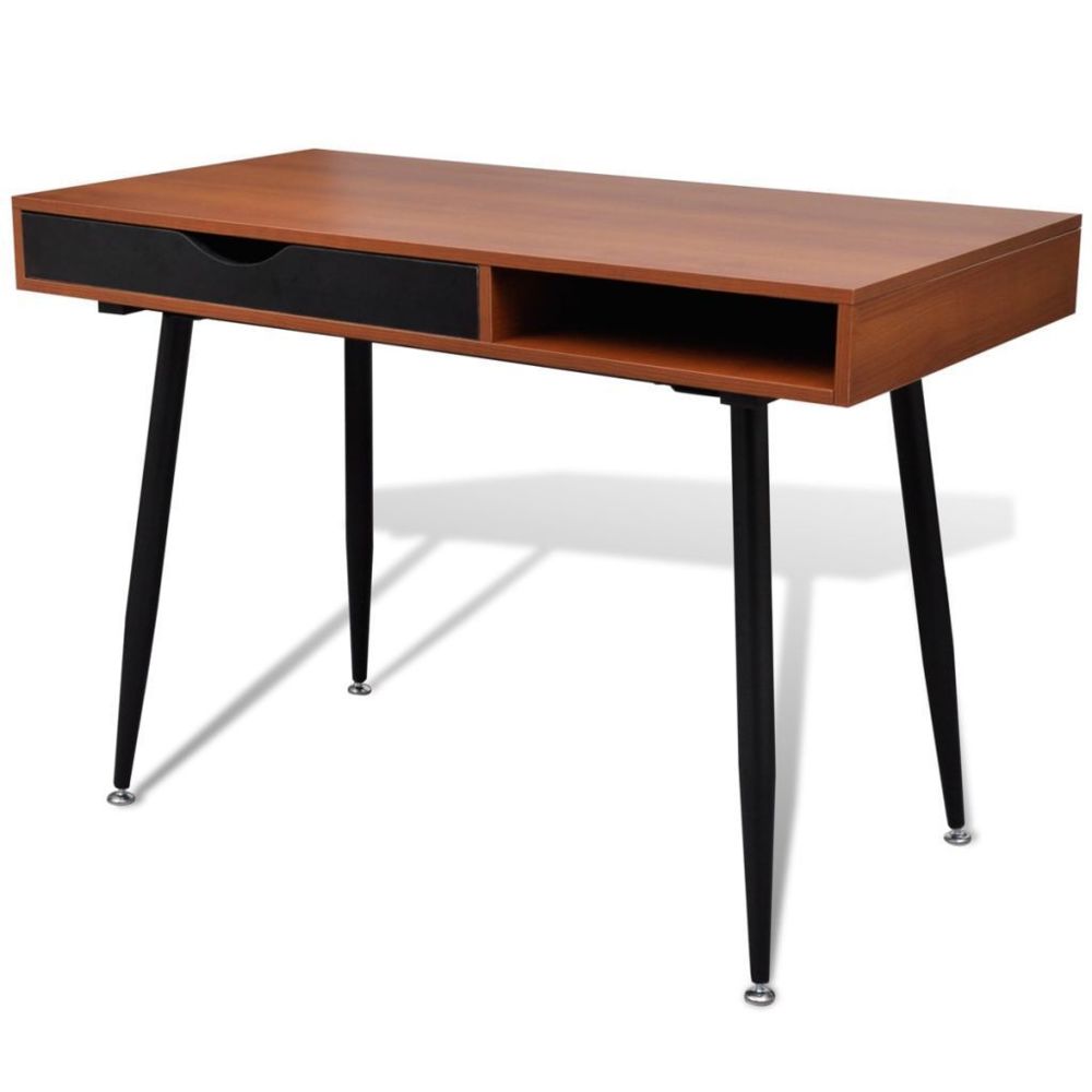 Helloshop26 - Bureau table meuble travail informatique ordinateur brun 0502071 - Bureaux